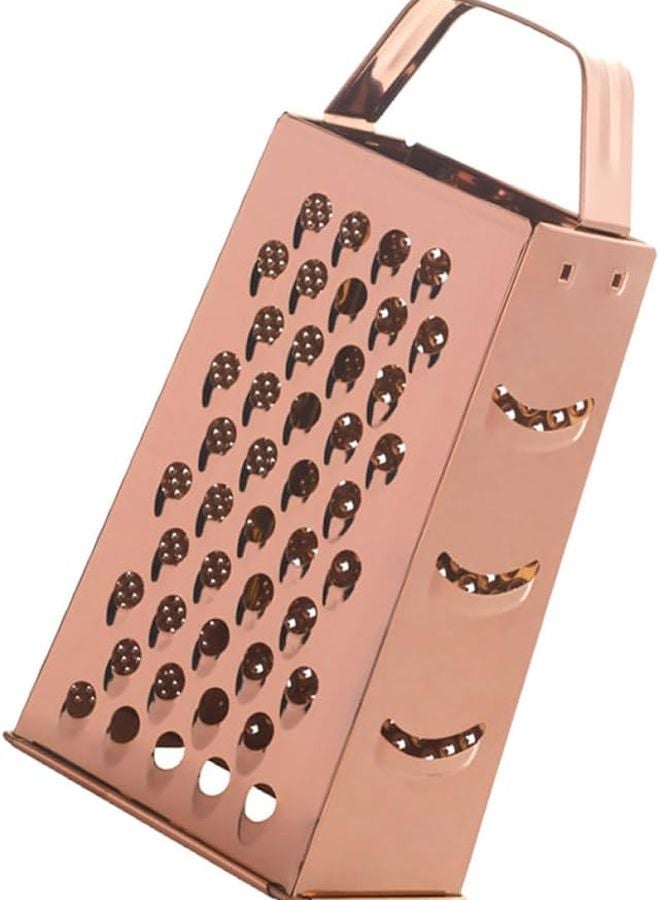 4 Sided Rose Gold Stainless Steel Cheese Grater Vegetable Cutter Multifunctional Kitchen Tool - Image 1